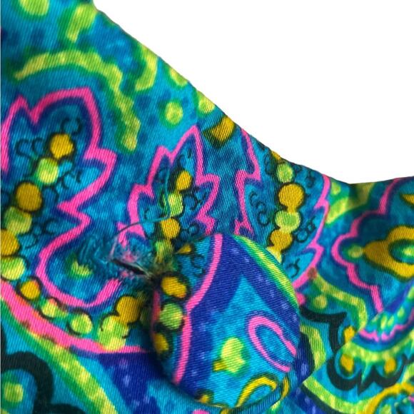 VTG The Sample Shop Waikiki 70s paisley graphic halter maxi dress size 12 - Picture 8 of 14